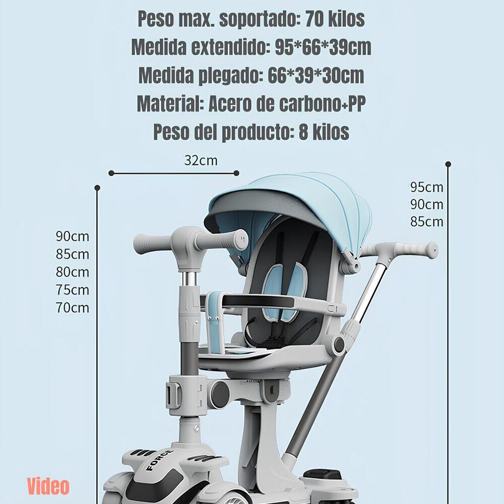 Triciclo Scooter 2 En 1 Lubabycas Rosado Lubabycas image number 7.0