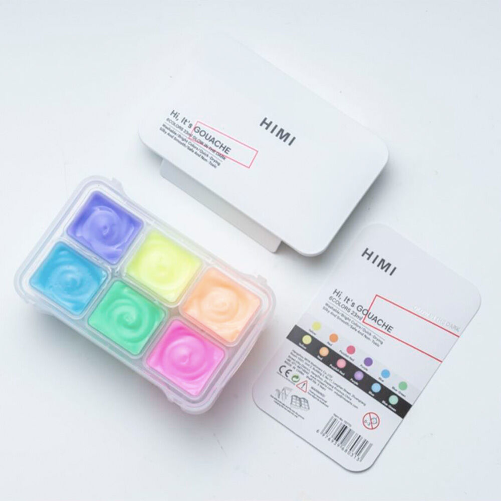 Set Himi Gouache Brillo En La Oscuridad 6 Colores 23ml image number 3.0