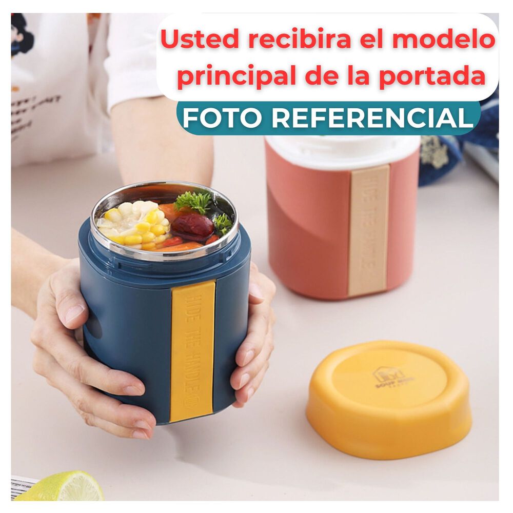 Termo T&aacute;per T&eacute;rmico Estilo Vaso Con Tenedor Oficina Y Escolar image number 4.0