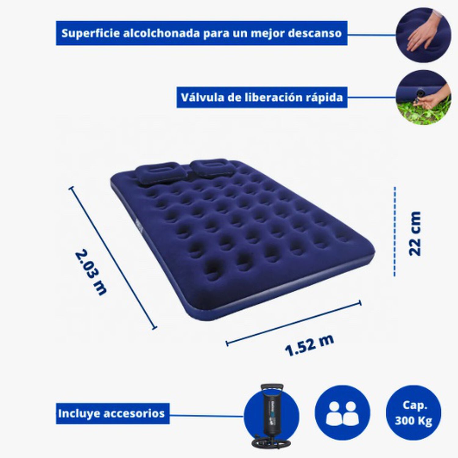 Colch&oacute;n Cama Inflable 2 Plazas image number 4.0