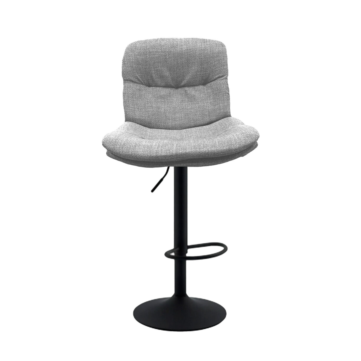 Silla De Bar Ajustable Base Negra Y Tela Estilo N&oacute;rdico image number 0.0