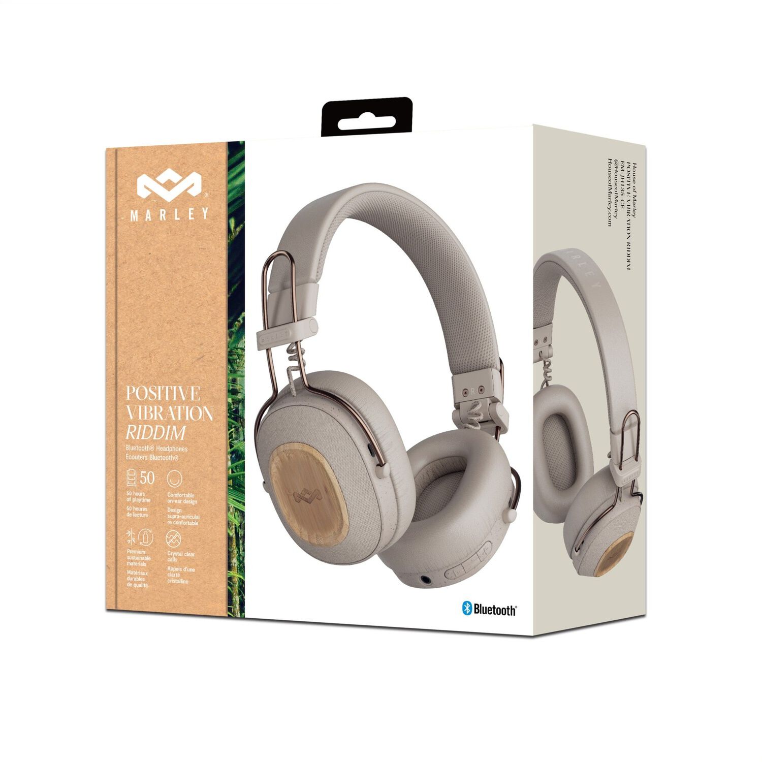 Aud&iacute;fonos Bluetooth Positive Vibration Riddim Cream Marley image number 7.0