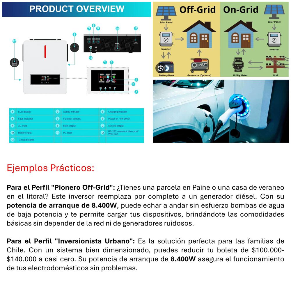 Inversor Solar Con Wifi H&iacute;brido De 4200w Y Potencia M&aacute;xima 8400w image number 2.0