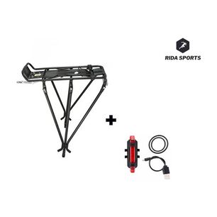 Parrilla Bicicleta Aluminio 29 Disco + Luz Trasera