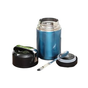 Termo Comida Acero Inoxidable 800 Ml + Cuchara Azul
