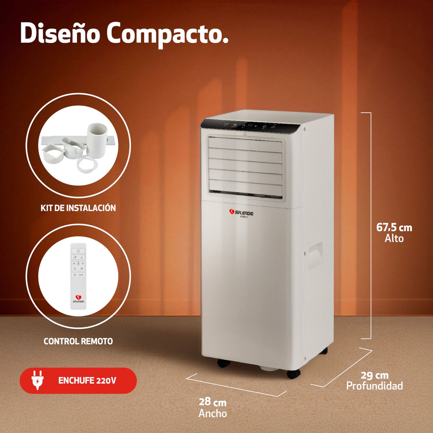 Aire Acondicionado Port&aacute;til 12k Btu Solo Fr&iacute;o Wifi Splendid image number 5.0