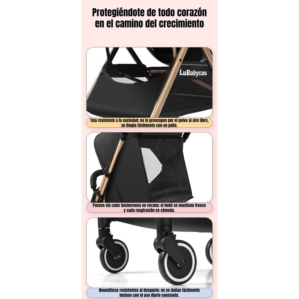 Coche De Paseo &Uacute;ltra Liviano 0-3 A&ntilde;os Gts Lubabycas image number 4.0