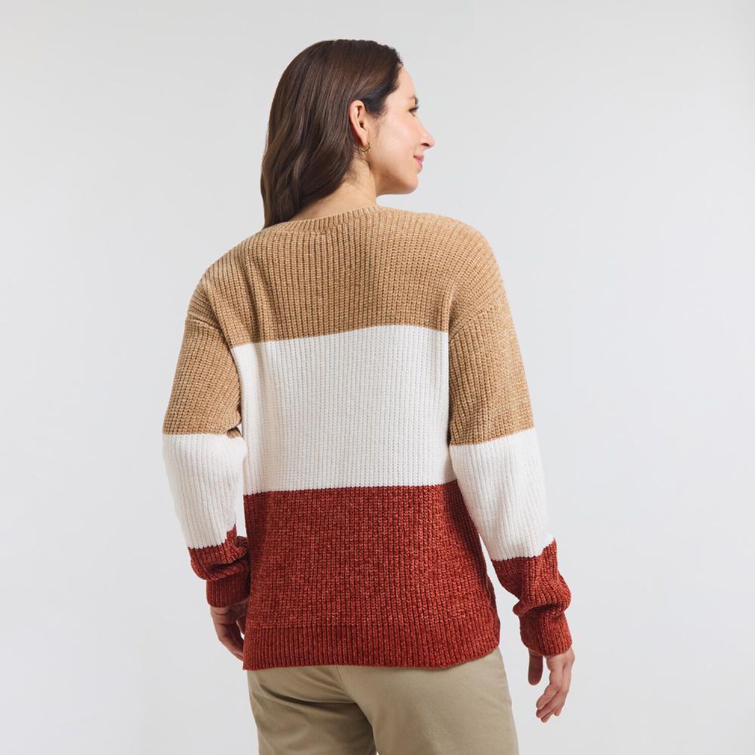 Sweater Chenille Bloques Manga Larga Cuello Alto Mujer Geeps image number 3.0