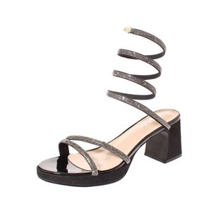 Sandalia Taco Negro V&iacute;a Franca Art. 52100black