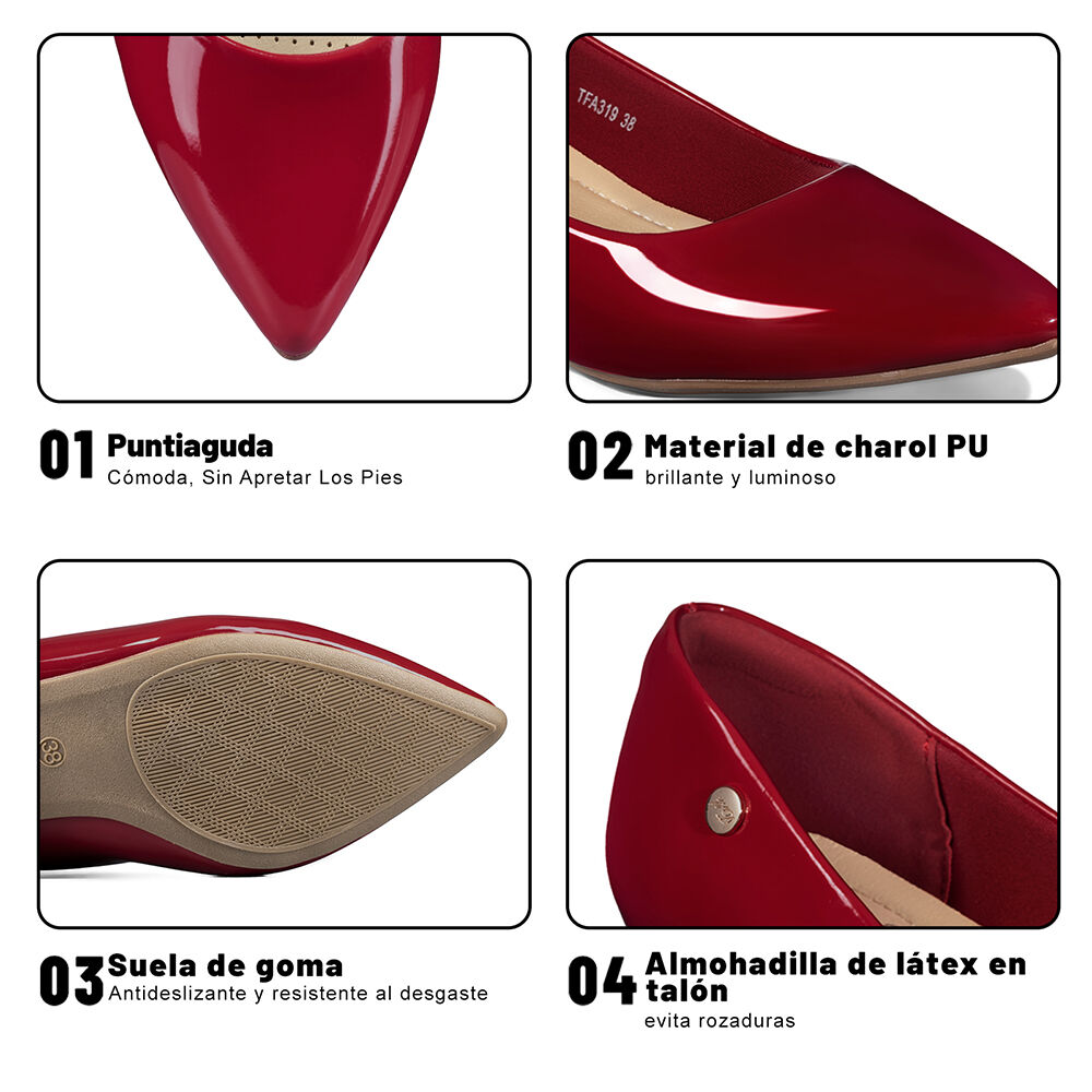 Zapato De Taco Puntiagudo Charol Mujer Weide Tfa319 image number 8.0