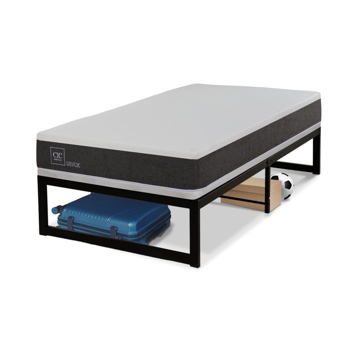 Cama Met&aacute;lica Cic Iron Smart Ortopedic / 1.5 Plazas / Base Normal image number 8.0