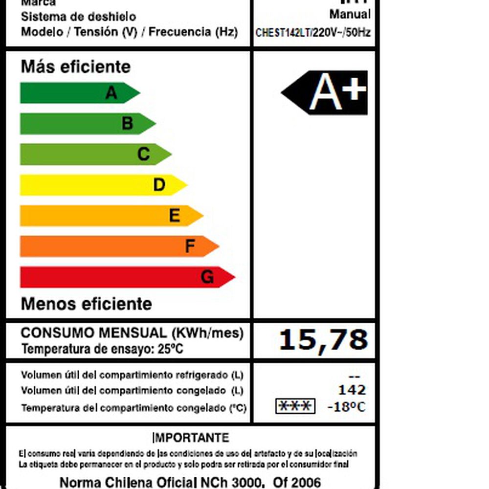 Congeladora Horizontal 142lts I005chest142lt image number 3.0
