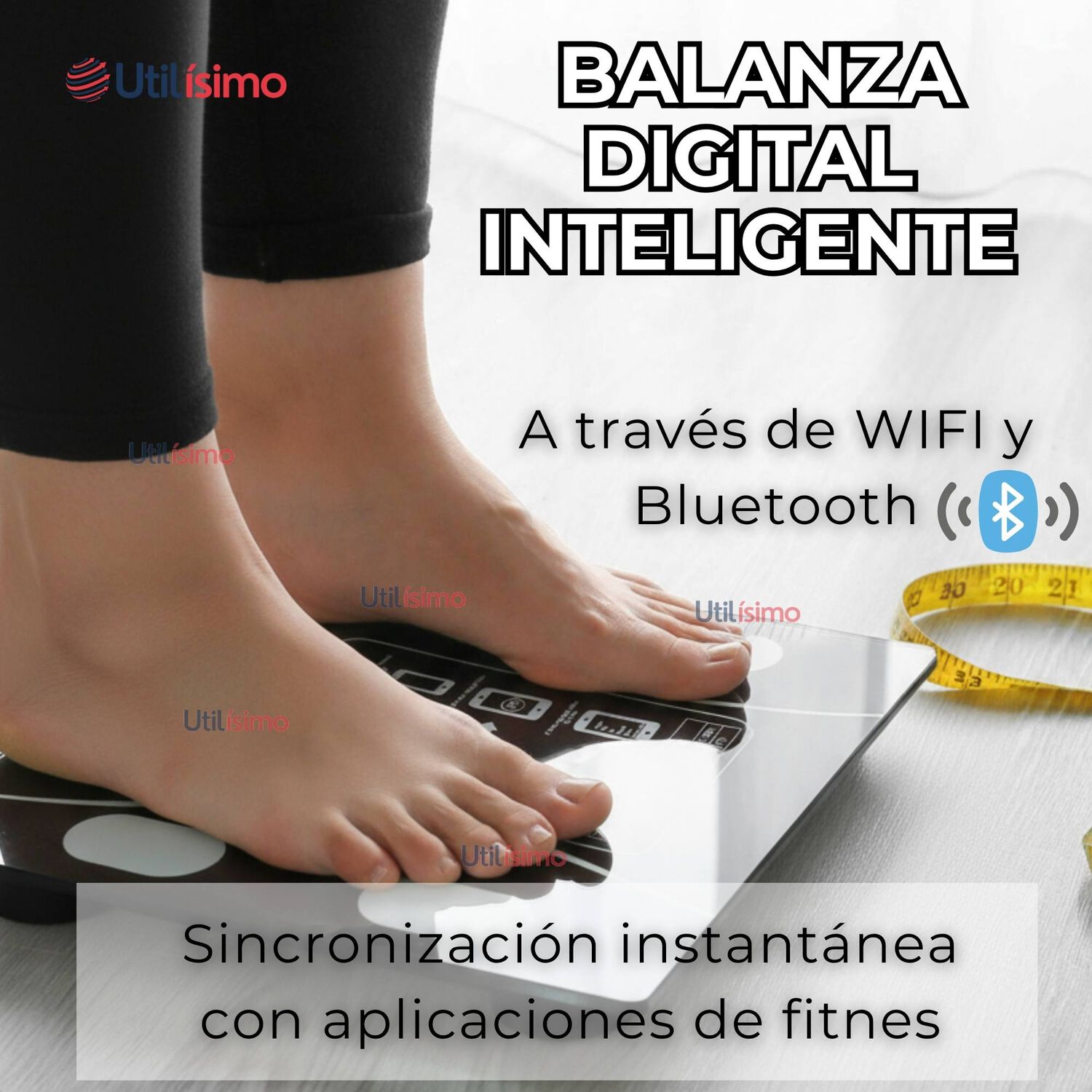 Balanza Pesa Digital Inteligente App Bluetooth B&aacute;scula Recargable image number 1.0