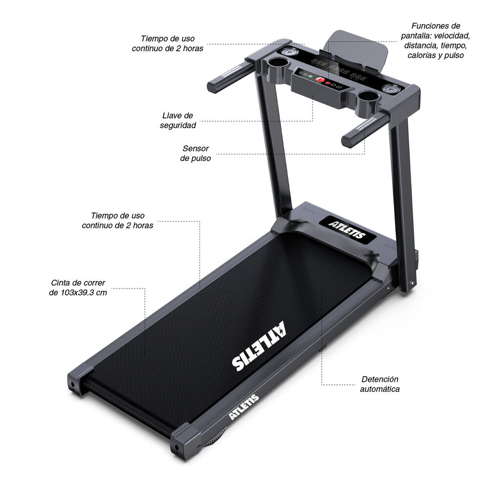 Trotadora M100 10km/h 2 Hp Plegable image number 6.0
