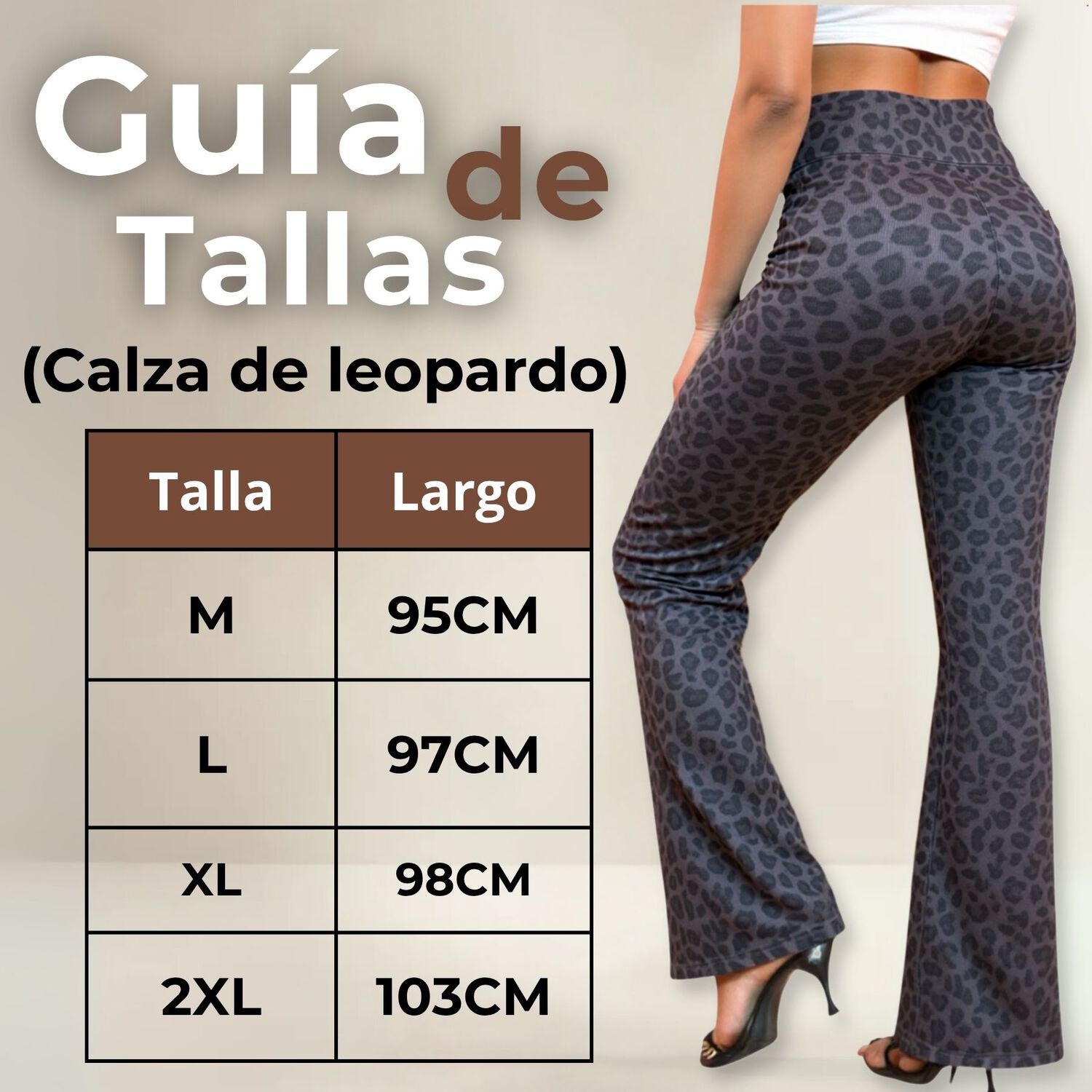 Calza Palazzo Con Dise&ntilde;o Leopardo Polar Tiro Alto Mujer Leggings image number 2.0