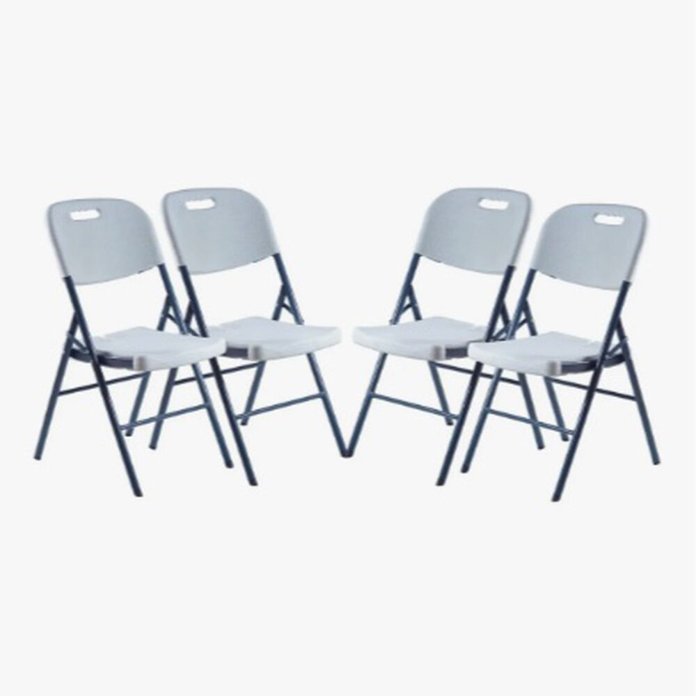 Loomber Pack 4 Silla Plegable De Pl&aacute;stico Color Blanca image number 0.0