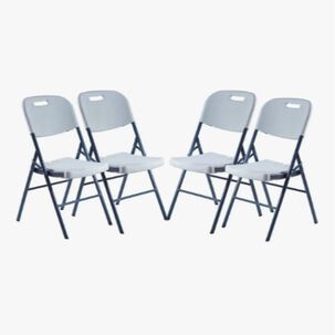 Loomber Pack 4 Silla Plegable De Pl&aacute;stico Color Blanca