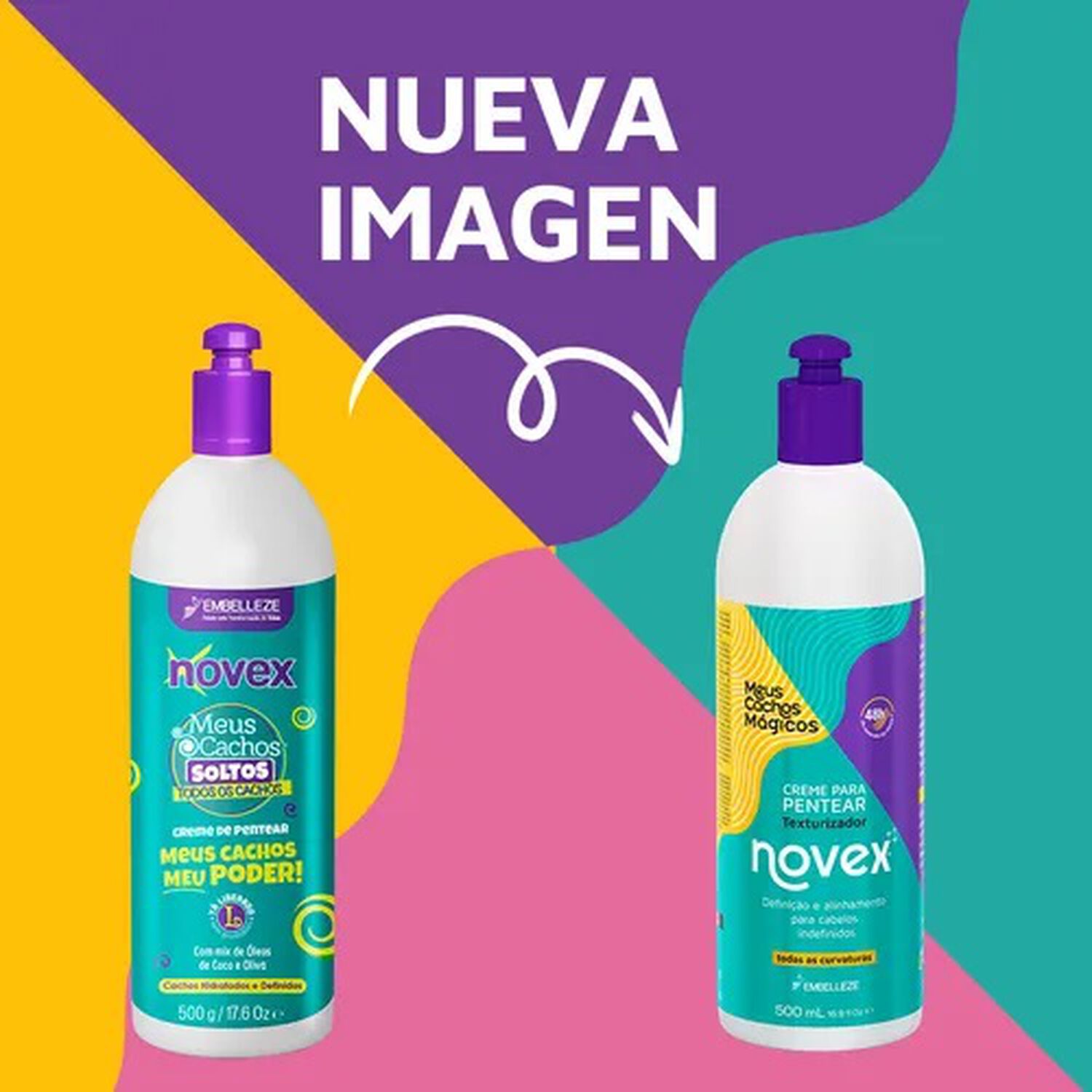 Crema De Peinar Meus Cachos Magicos 500ml Novex image number 2.0