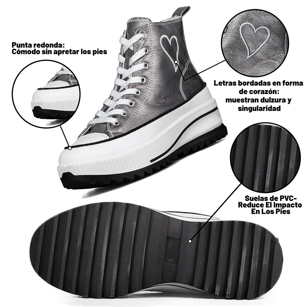 Zapatilla Casual Urbana Mujer Plataforma Clasico Weide Hx502 image number 7.0