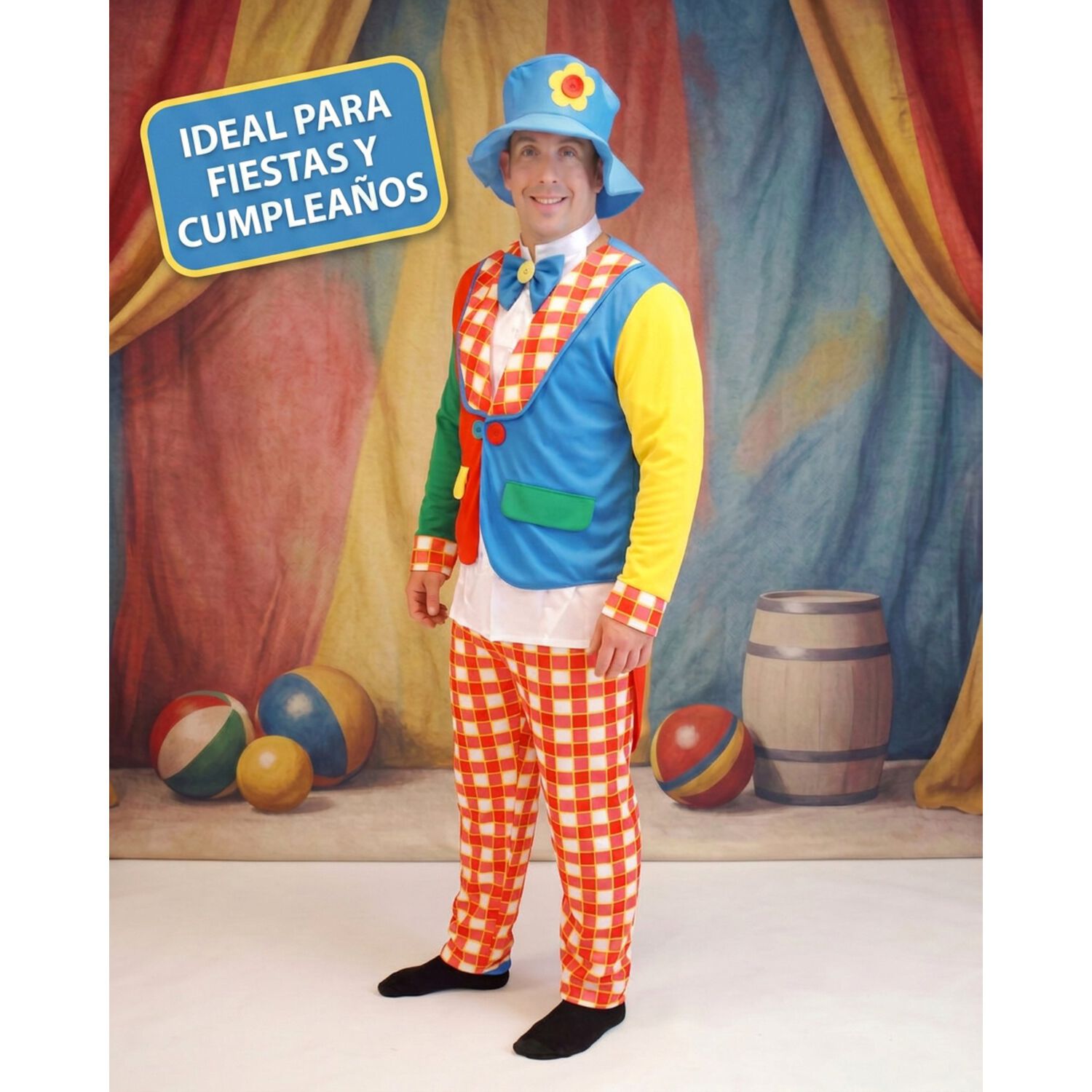 Disfraz Cosplay Payaso Bufon Adulto image number 4.0
