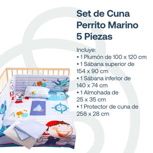 Set De Cuna Perrito Marino 5 Piezas Bebesit