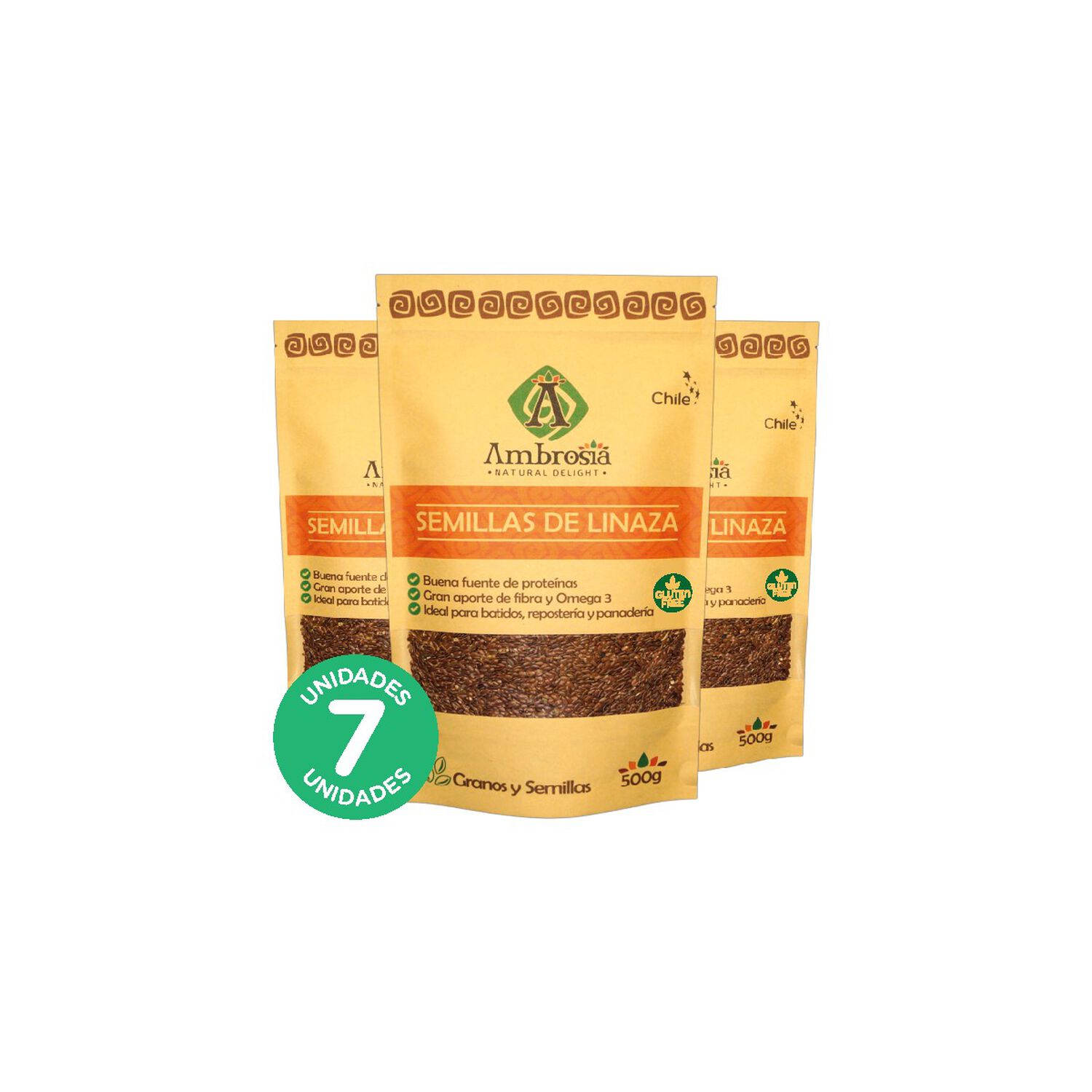 Pack 7, Semilla De Linaza Libre De Gluten Y Vegana 500gr image number 0.0