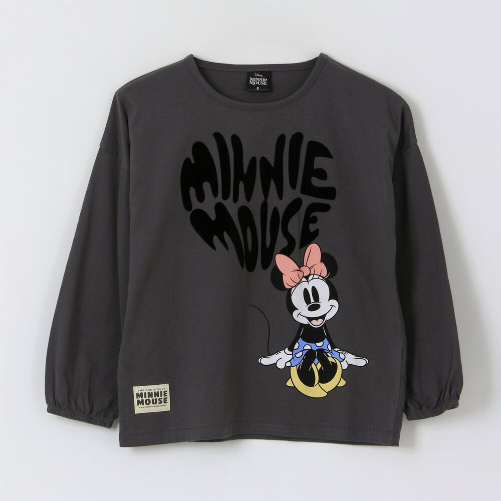 Polera Manga Larga Ni&ntilde;a Minnie Mouse Gris Oscuro Disney image number 0.0