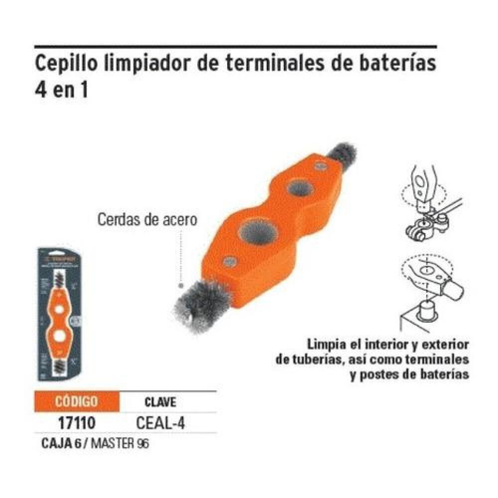 Limpiador De Terminales De Baterías, 4 En 1 Truper Profesion image number 2.0