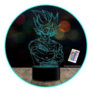 Ilusi&oacute;n Led 3d Goku Dragon Ball Brazos Colores C/remoto