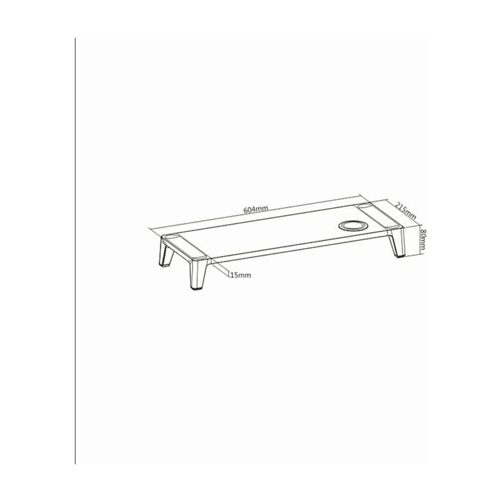 Soporte Monitor Elevador Con Cargador Inal&aacute;mbrico Qi Beige image number 1.0