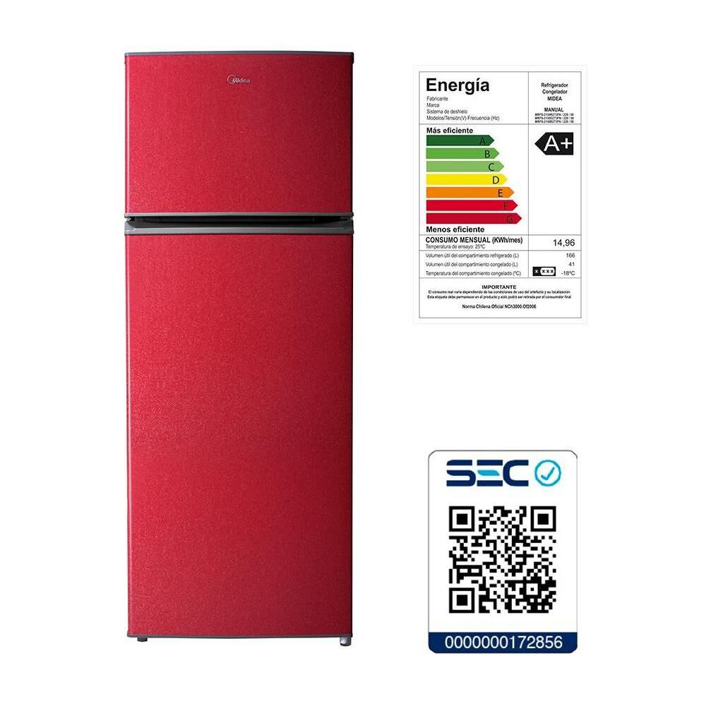 Refrigerador Top Freezer Midea MRFS-2100R273FN / Frío Directo / 207 Litros / A+ image number 10.0