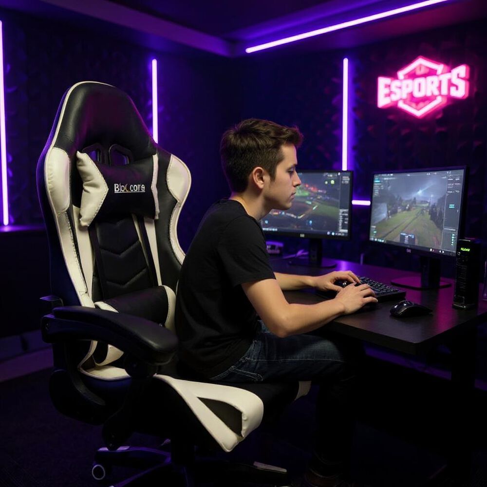 Silla Gamer Reclinable - Color Blanco image number 2.0