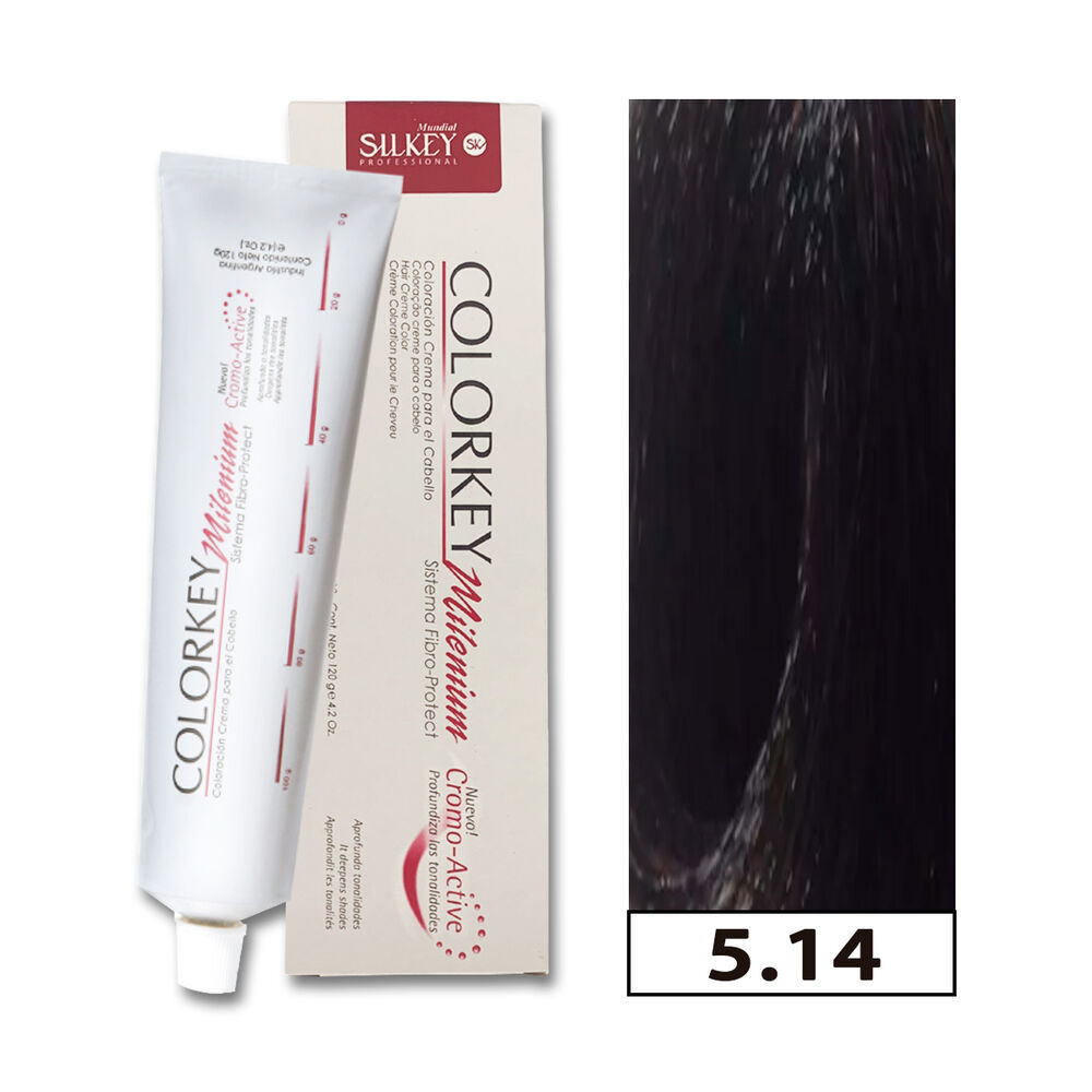 Tinte Permanente Colorkey Millenium Silkey 120gr 5.14 Castaño Claro Coffee + Oxidante image number 0.0
