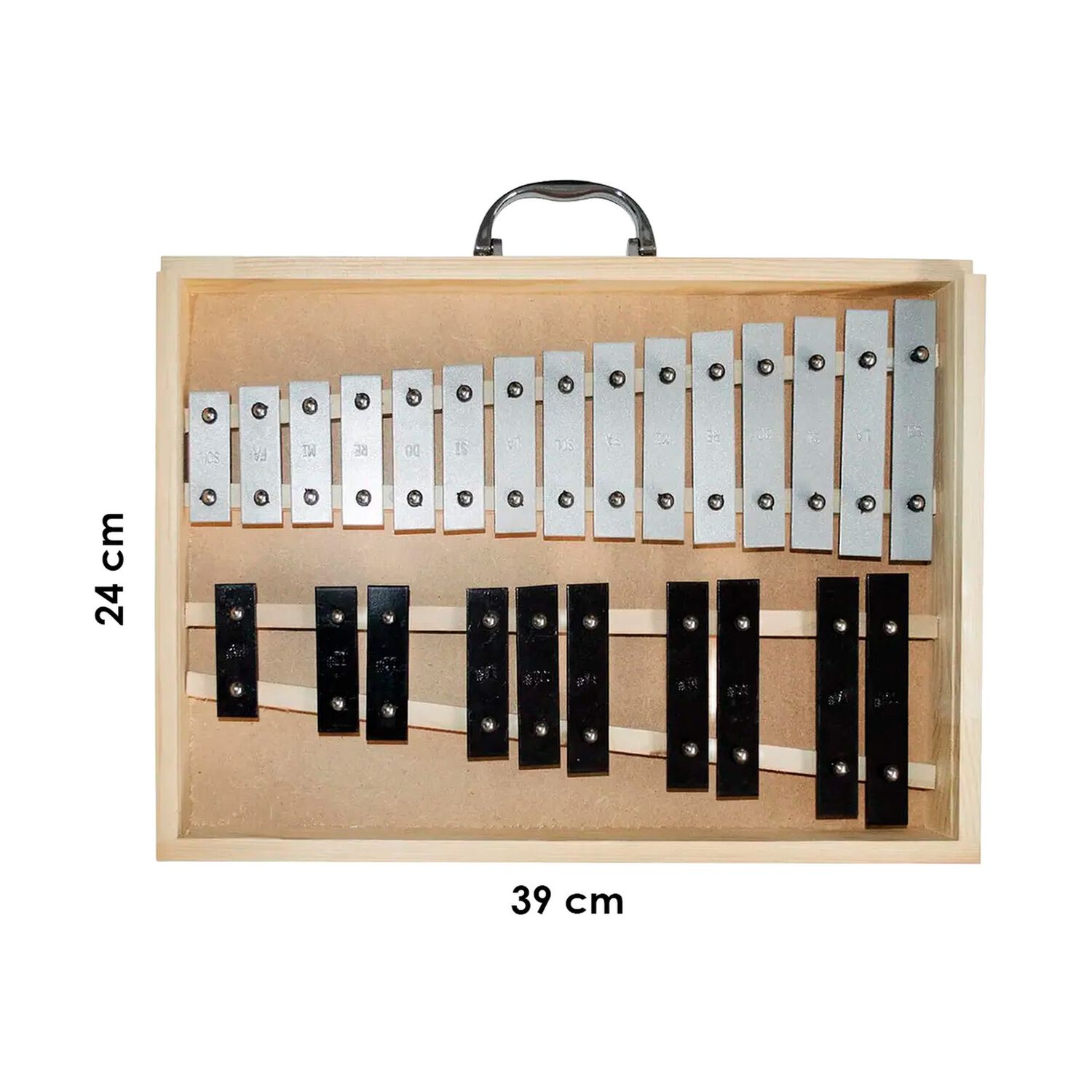 Metal&oacute;fono Crom&aacute;tico De 25 Aluminio Caja Madera All25ag image number 3.0