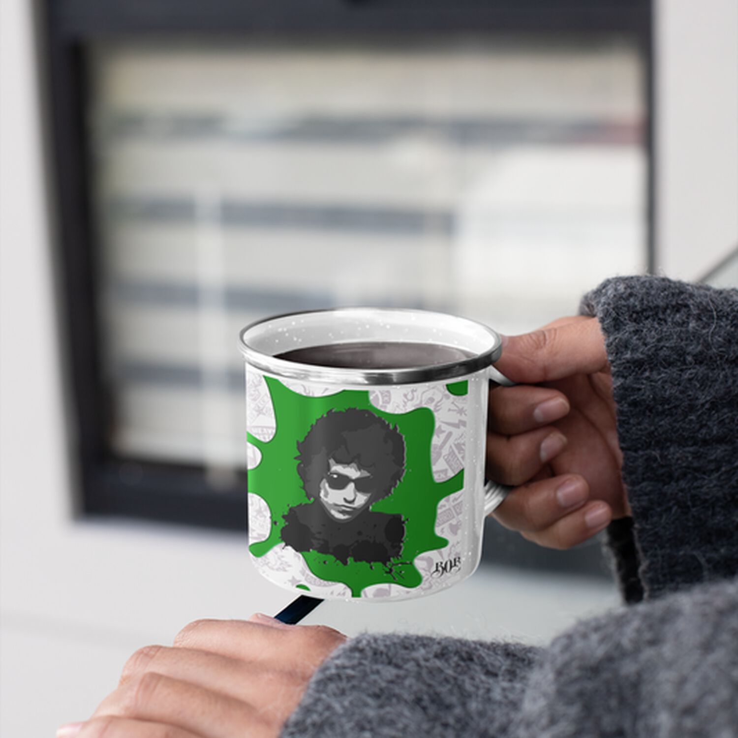 Taza Enlozada Lechera Bob Dylan Rock Musica image number 3.0