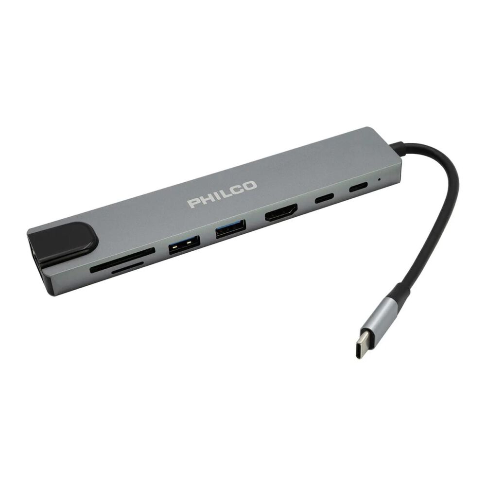 Adaptador Hub Usb C 3.0 8 En 1 Gris Sb88201 image number 1.0