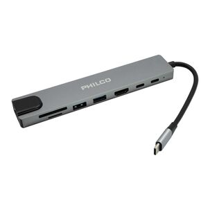 Adaptador Hub Usb C 3.0 8 En 1 Gris Sb88201