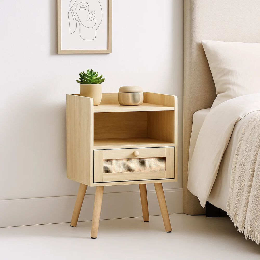 Velador Mesh Rattan Con Cajon Y Espacio image number 1.0