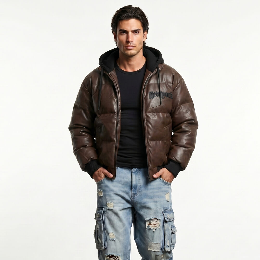 Chaqueta Parca Ecocuero Impermeable Hombre New York image number 0.0