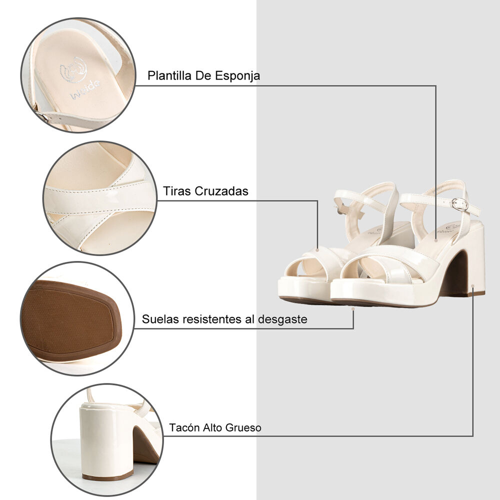 Sandalias Casual Taco Alto Mujer Fiesta Elegante Weide Yl86 image number 7.0