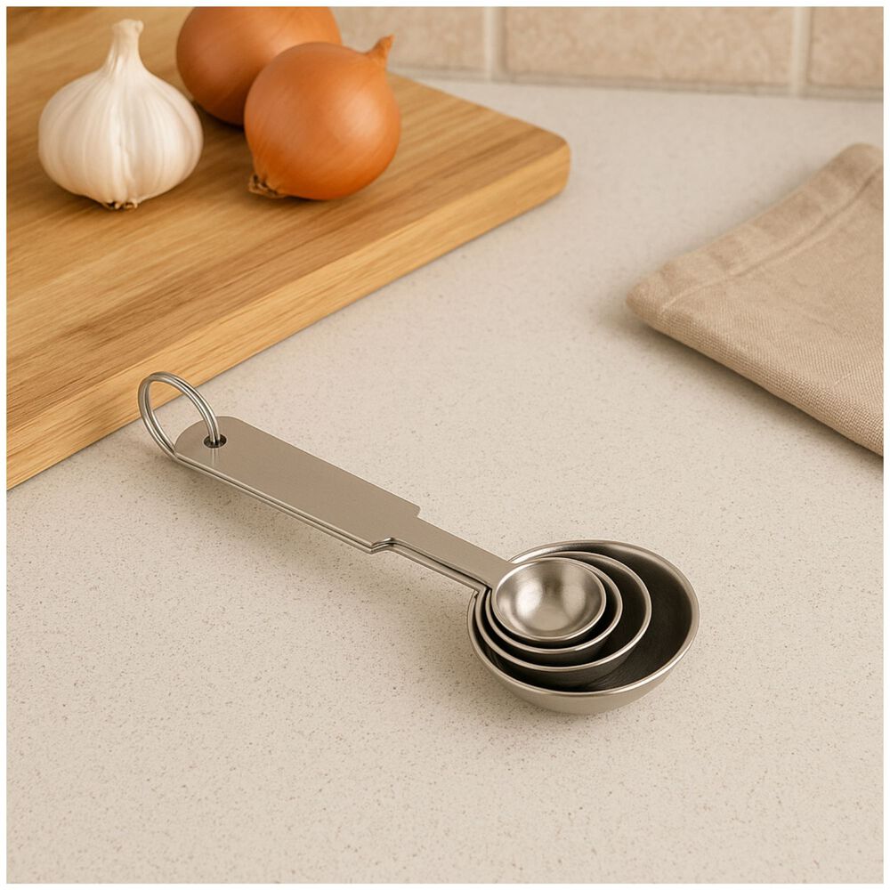 Cucharas De Medicion Acero Inox 5 10 15 20ml Cuiner Plateado image number 2.0