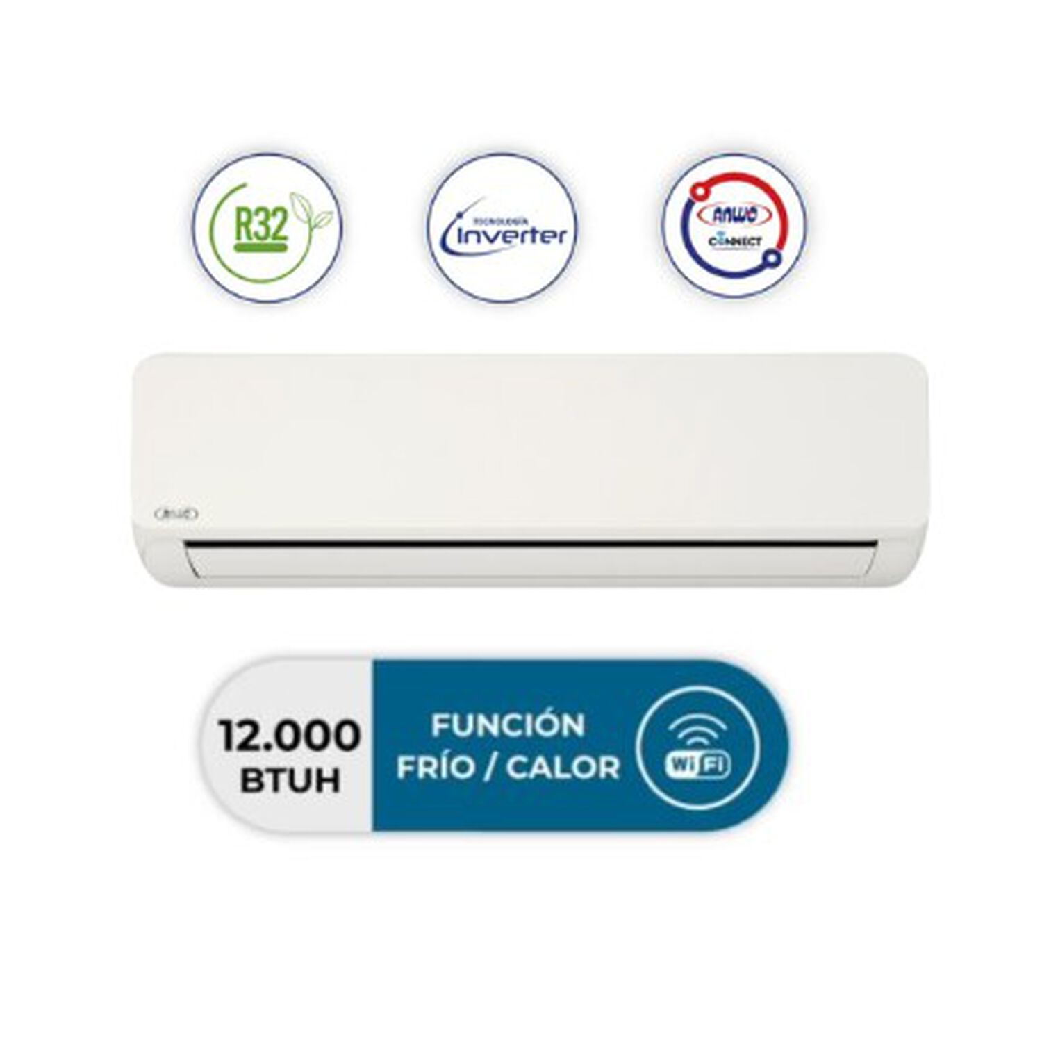 Aire Acondicionado 12000 Btu Tipo Split Muro Anwo Inverter image number 0.0
