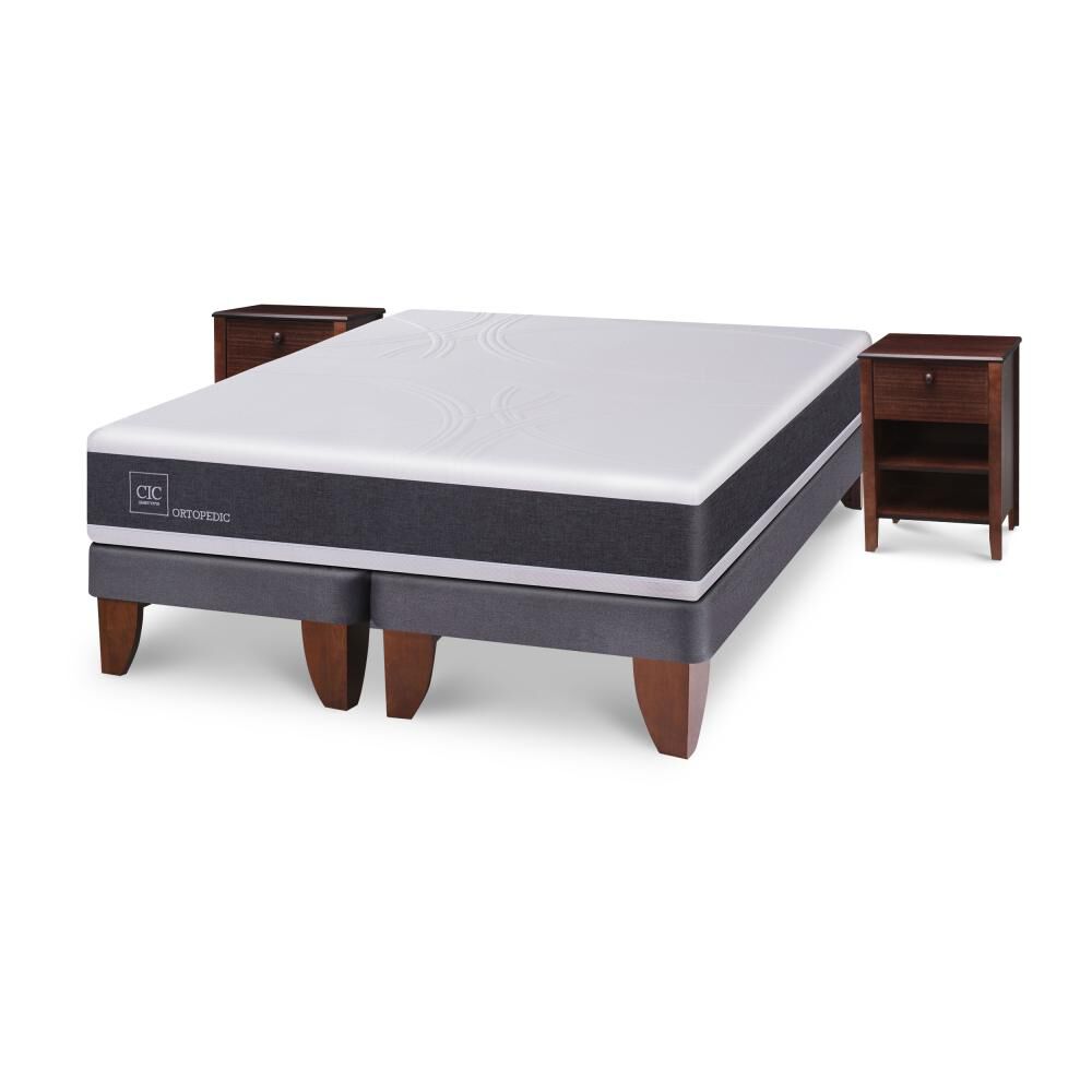 Cama Europea Cic New Ortopedic / 2 Plazas / Base Dividida + Velador image number 1.0