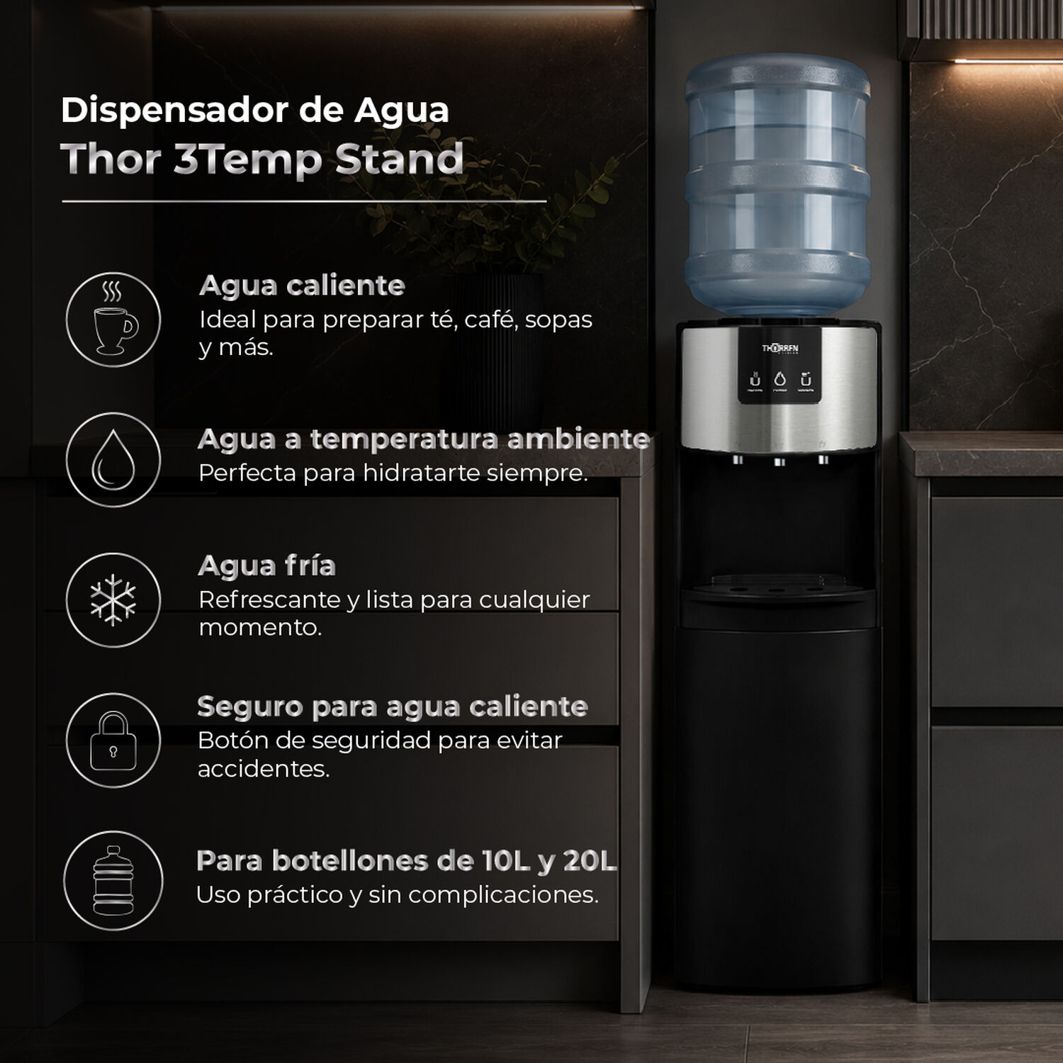 Dispensador Agua Pedestal 3 Temperaturas Thor 3temp Stand image number 2.0