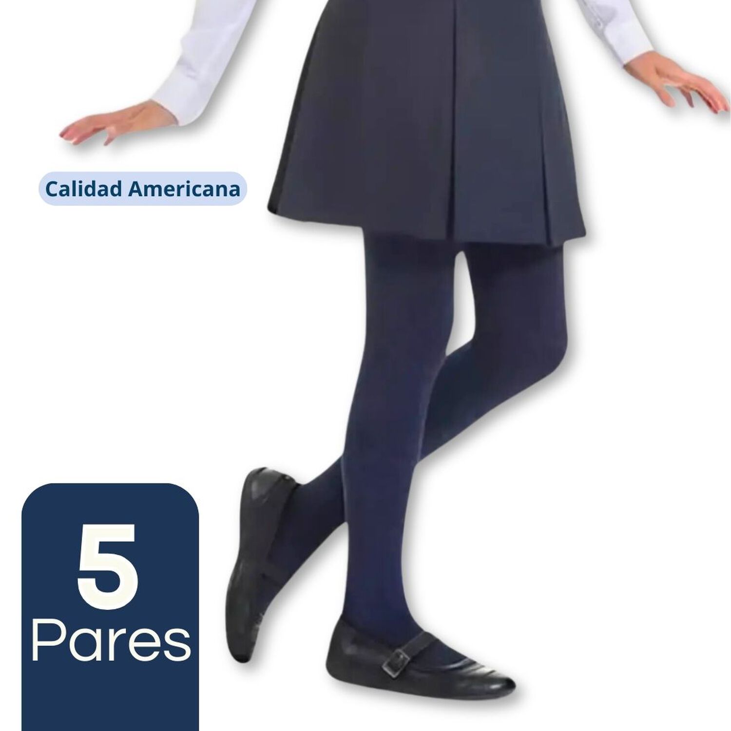 Pack 5 Ballerina Escolar Calcetines Algod&oacute;n Azul Ni&ntilde;a image number 0.0