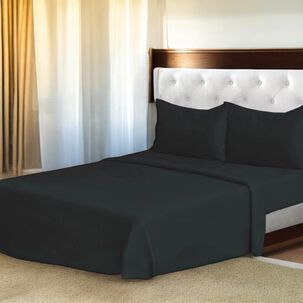 Juego De Sabanas Polar King Mas 2 Fundas De Almohada Color Negro