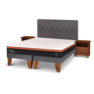 Cama Europea Cic Bee Comfort / King / Base Dividida + Set De Maderas