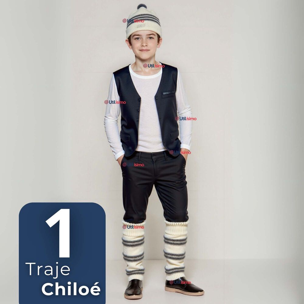 Traje Chilote Niño + Polera Fiestas Patrias Chile 2 A 4 Año image number 0.0