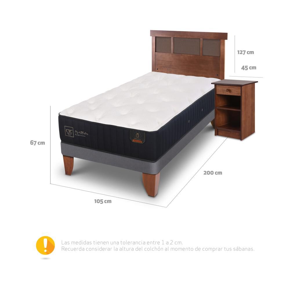 Cama Europea Cic Premium / 1.5 Plazas / Base Normal + Set De Maderas image number 4.0
