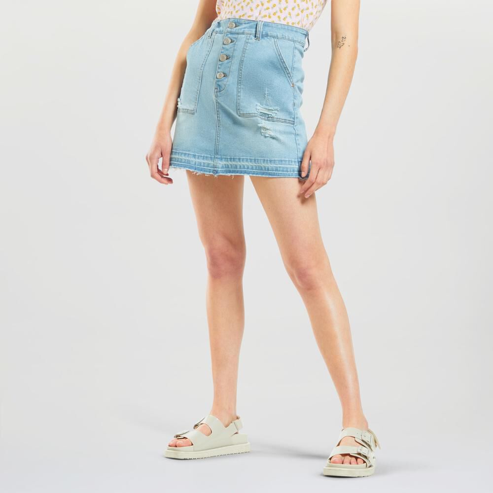 Falda Denim Regular Botones Frontales Mujer Freedom image number 2.0